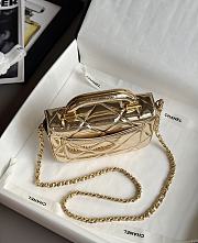 Colestore Chanel Small Clutch with Chain High-Shine Calfskin & Gold Metal Light Gold 18x4.5x13cm - 4