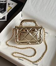 Colestore Chanel Small Clutch with Chain High-Shine Calfskin & Gold Metal Light Gold 18x4.5x13cm - 5