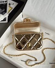 Colestore Chanel Small Clutch with Chain High-Shine Calfskin & Gold Metal Light Gold 18x4.5x13cm - 6