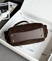 Colestore Chanel Small Bowling Bag Dark Brown Suede Antique Gold Hardware 15.5x24x11.5cm - 6