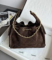 Colestore Chanel 25 Small Handbag Suede Calfskin & Gold-Tone Metal Dark Brown 30x26x14cm - 5