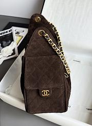 Colestore Chanel 25 Small Handbag Suede Calfskin & Gold-Tone Metal Dark Brown 30x26x14cm - 4