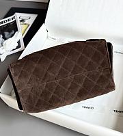 Colestore Chanel 25 Small Handbag Suede Calfskin & Gold-Tone Metal Dark Brown 30x26x14cm - 2