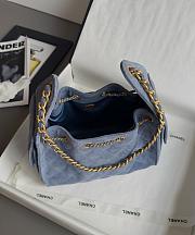 Colestore Chanel 25 Small Handbag Grained Calfskin & Gold-Tone Metal Dusty Blue 30x26x14cm - 3