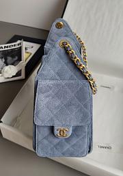 Colestore Chanel 25 Small Handbag Grained Calfskin & Gold-Tone Metal Dusty Blue 30x26x14cm - 2