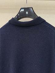 Colestore Celine Triomphe Cropped Polo In Wool Navy - 6