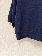 Colestore Celine Triomphe Cropped Polo In Wool Navy - 2