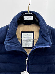 Colestore Brunello Cucinelli Blue Suede Down Vest for Men - 5