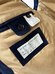 Colestore Brunello Cucinelli Blue Suede Down Vest for Men - 6