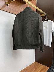 Colestore Brunello Cucinelli Leather & Cashmere Knit Hybrid Jacket Olive Green - 3