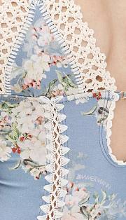 Colestore Zimmermann Teal Blue Botanical Flower Cascadian One-Piece - 2