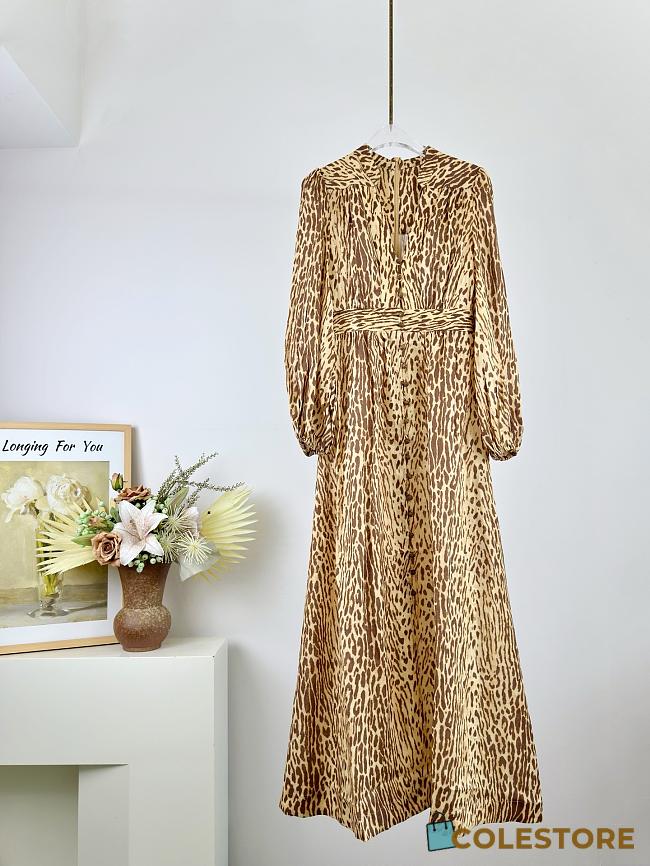 Colestore Zimmermann Leopard-Print Button-Front Dress  - 1