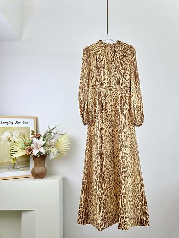 Colestore Zimmermann Leopard-Print Button-Front Dress 