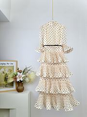 Colestore Zimmermann Pleated Sleeved Dress Cream Black Polka Dot - 5