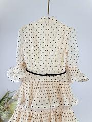 Colestore Zimmermann Pleated Sleeved Dress Cream Black Polka Dot - 4