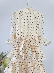 Colestore Zimmermann Pleated Sleeved Dress Cream Black Polka Dot - 2