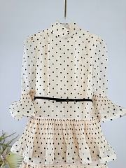 Colestore Zimmermann Pleated Sleeved Dress Cream Black Polka Dot - 3