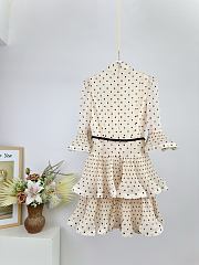 	 Colestore Zimmermann Pleated Sleeved Mini Dress Cream Black Polka Dot - 6
