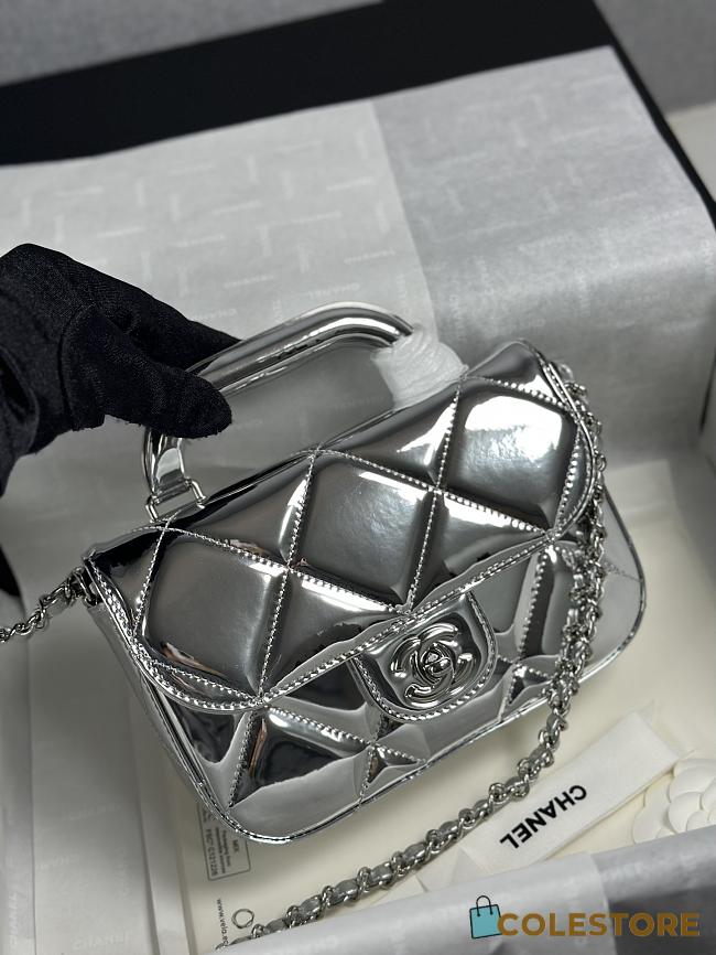 Colestore Chanel Small Clutch with Chain High-Shine Calfskin & Silver Metal Silver 18x4.5x13cm - 1