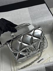 Colestore Chanel Small Clutch with Chain High-Shine Calfskin & Silver Metal Silver 18x4.5x13cm - 1