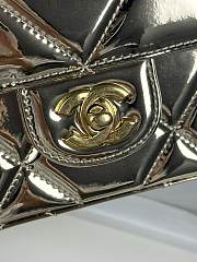 Colestore Chanel Large Flap Bag with Handle Mirrored Calfskin & Gold Metallic Pale Gold 29x5x12cm - 3