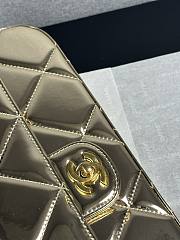 Colestore Chanel Large Flap Bag with Handle Mirrored Calfskin & Gold Metallic Pale Gold 29x5x12cm - 2