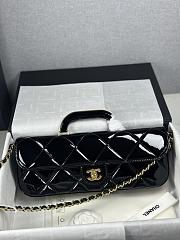 Colestore Chanel Large Flap Bag with Handle Mirrored Calfskin & Black 29x5x12cm - 1