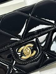 Colestore Chanel Large Flap Bag with Handle Mirrored Calfskin & Black 29x5x12cm - 6