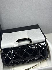Colestore Chanel Large Flap Bag with Handle Mirrored Calfskin & Black 29x5x12cm - 3