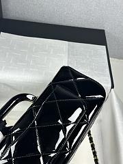 Colestore Chanel Large Flap Bag with Handle Mirrored Calfskin & Black 29x5x12cm - 5