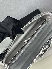 	 Colestore Chanel Large Flap Bag with Handle Mirrored Calfskin & Silver Metallic Pale Silver 29x5x12cm - 5