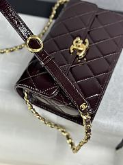 Colestore Chanel Mini flap bag Glossy Lambskin & Gold Plated Metal Dark Brown 12 x 19.5 x 5cm - 3