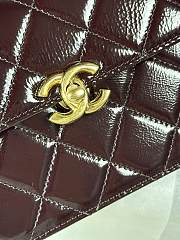Colestore Chanel Mini flap bag Glossy Lambskin & Gold Plated Metal Dark Brown 12 x 19.5 x 5cm - 4