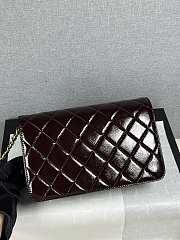 Colestore Chanel Medium flap bag Glossy Lambskin & Gold Plated Metal Dark Brown 14×22.5×6cm - 2
