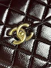 Colestore Chanel Medium flap bag Glossy Lambskin & Gold Plated Metal Dark Brown 14×22.5×6cm - 3