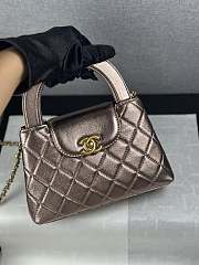 Colestore Chanel Kelly 25A Nano Shopper Bronze Brown Metallic Rose Gold Top Handle Bag 19x13x7cm - 1