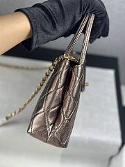 Colestore Chanel Kelly 25A Nano Shopper Bronze Brown Metallic Rose Gold Top Handle Bag 19x13x7cm - 4