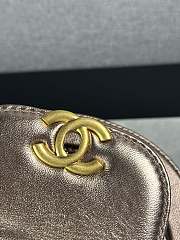 Colestore Chanel Kelly 25A Nano Shopper Bronze Brown Metallic Rose Gold Top Handle Bag 19x13x7cm - 2