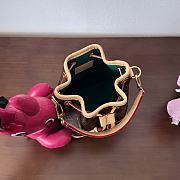 Colestore Louis Vuitton Nano Noe Fuschia Marron Monogram Coated Canvas Bucket Bag 13x10x16cm - 5