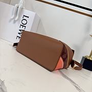 Colestore Small Puzzle Edge Landscape Bag in Nappa Calfskin Pecan/Parrot Pink 24x10x14 cm - 6
