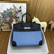 Colestore Hermes Birkin 30 Denim Canvas & Togo Leather in Black Silver Hardware 30cm - 1