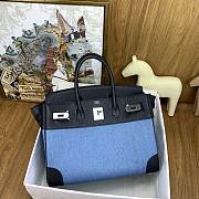 Colestore Hermes Birkin 30 Denim Canvas & Togo Leather in Black Silver Hardware 30cm - 5