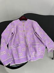 Colestore Gucci GG Wool Jacquard Cardigan Pink Purple - 5