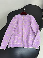 Colestore Gucci GG Wool Jacquard Cardigan Pink Purple - 4