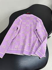 Colestore Gucci GG Wool Jacquard Cardigan Pink Purple - 3