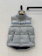 Colestore Dior DiorAlps Puffer Vest Blue and White Dior Oblique Quilted Technical Taffeta - 1