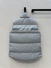 Colestore Dior DiorAlps Puffer Vest Blue and White Dior Oblique Quilted Technical Taffeta - 5