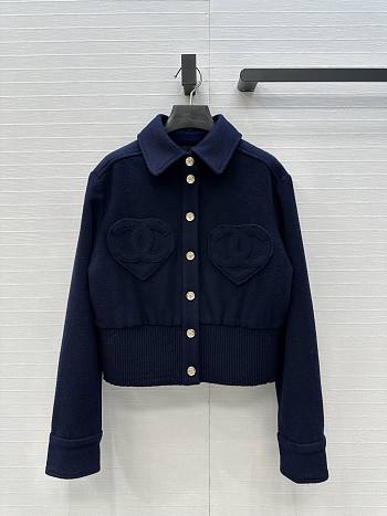 Colestore Chanel Blouson  Wool & Cashmere Tweed Navy Blue