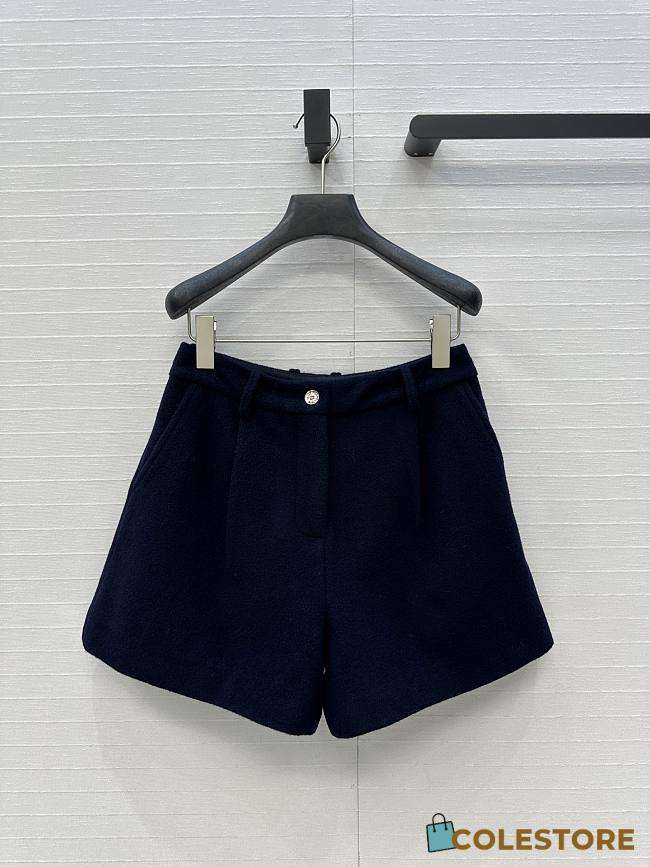 Colestore Chanel Shorts Wool & Cashmere Tweed Navy Blue - 1