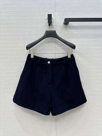 Colestore Chanel Shorts Wool & Cashmere Tweed Navy Blue